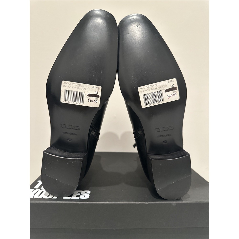 The Kooples Sze 42 US 8 Vestiaire Carry Over Smooth Leather Boots Side Zip Black - Picture 8 of 15